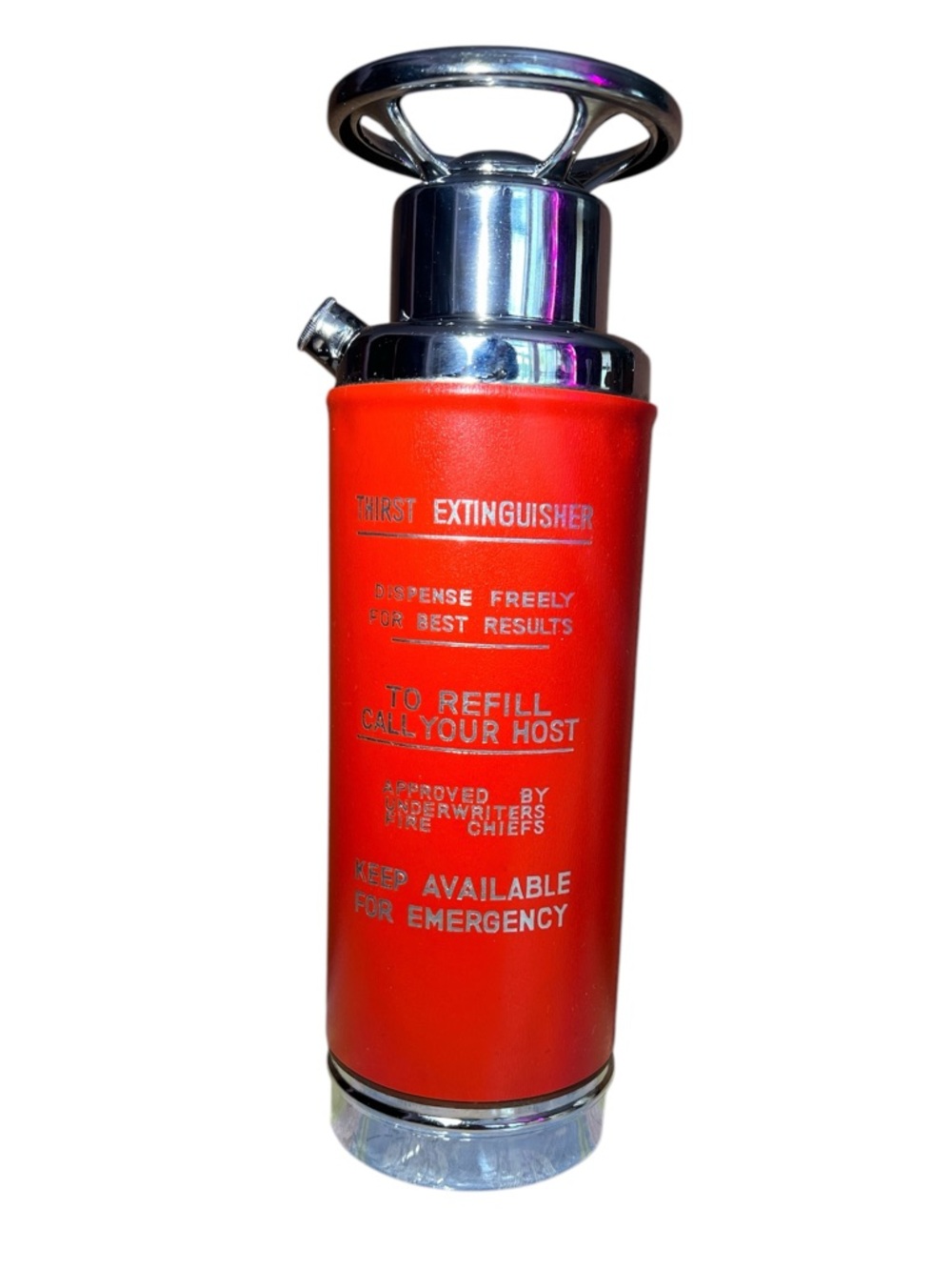 Vintage 1960s Decorative Fire Extinguisher Decanter and working Music Box